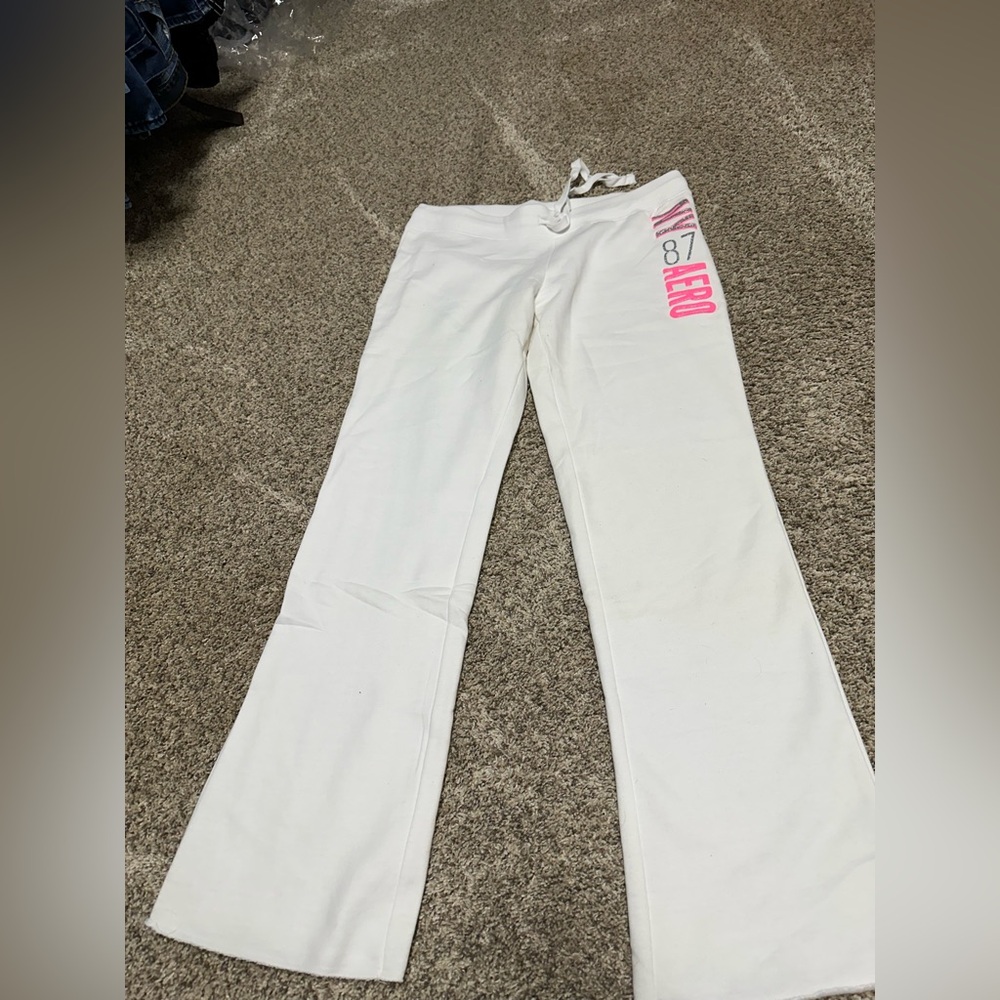 Women's White and Pink Pants
